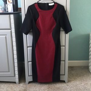 black and red slimming dress